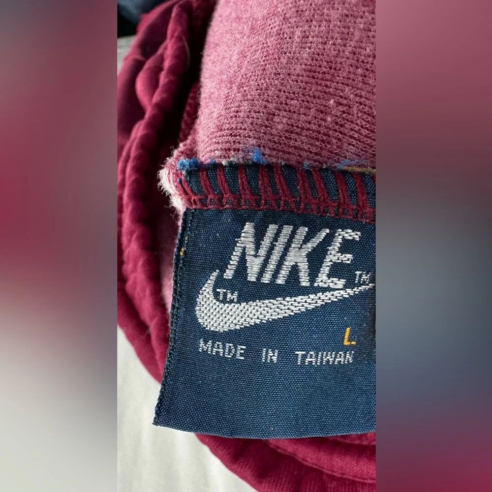 Nike Blue Tag Track Suit Maroon/Cream/Navy Blue Vintage 80s Men’s L